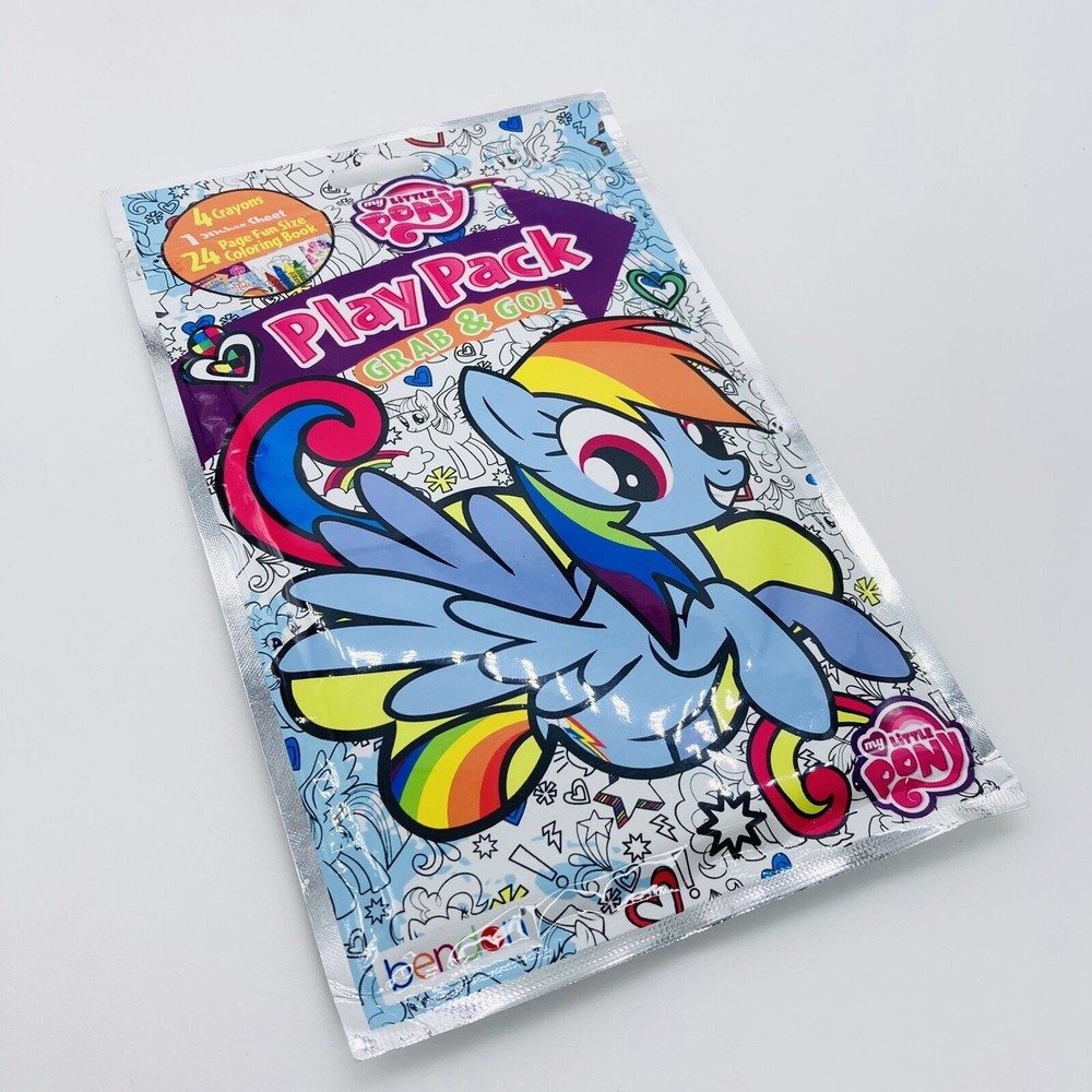 My Little Pony Grab & Go Play Pack Crayons 24 Page Coloring Book Stickers New